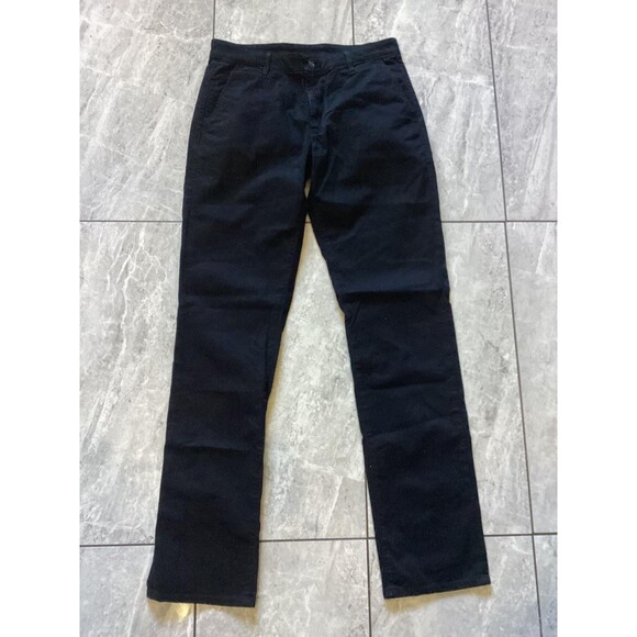 AG Adriano Goldschmied Chino Pants Mens 32 Black Straight Leg Cotton Velour - Picture 1 of 5